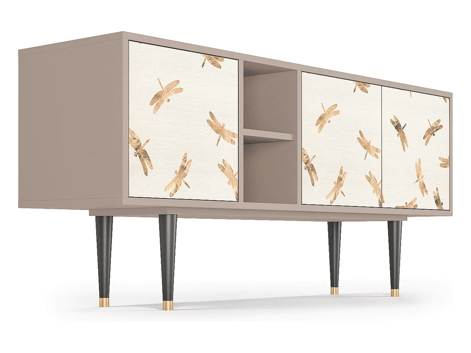 Móvel De Tv* Mueble de TV - 150х69х41 cm - T5 - Nude Dragonflies, Latte Bege