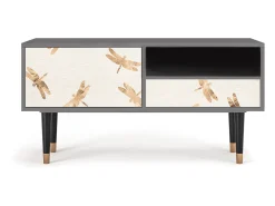 Móvel De Tv| Mueble de TV - 115х59х48 cm - T3 - Nude Dragonflies, Cinza Cinzento
