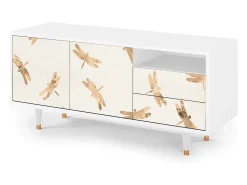 Best Mueble de TV - 125х56х41 cm - T7 - Nude Dragonflies, Branco Bege