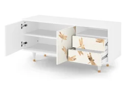 Best Mueble de TV - 125х56х41 cm - T7 - Nude Dragonflies, Branco Bege