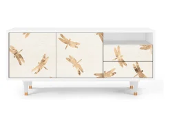 Best Mueble de TV - 125х56х41 cm - T7 - Nude Dragonflies, Branco Bege