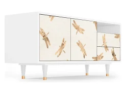 Best Mueble de TV - 125х56х41 cm - T7 - Nude Dragonflies, Branco Bege
