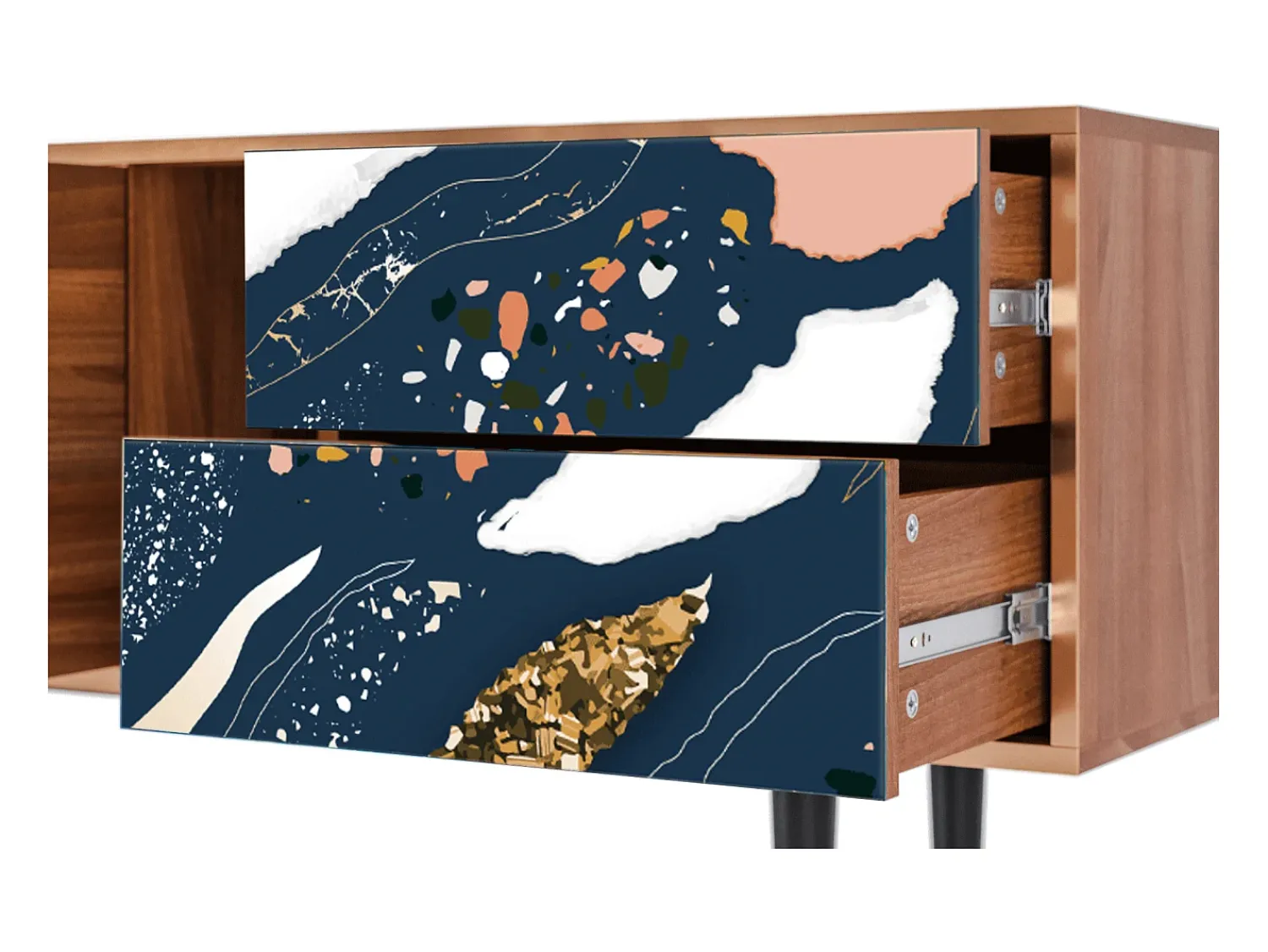 Best Mueble de TV - 170х69х48 cm - T1 - Nude Iceberg, Nogueira Castanho