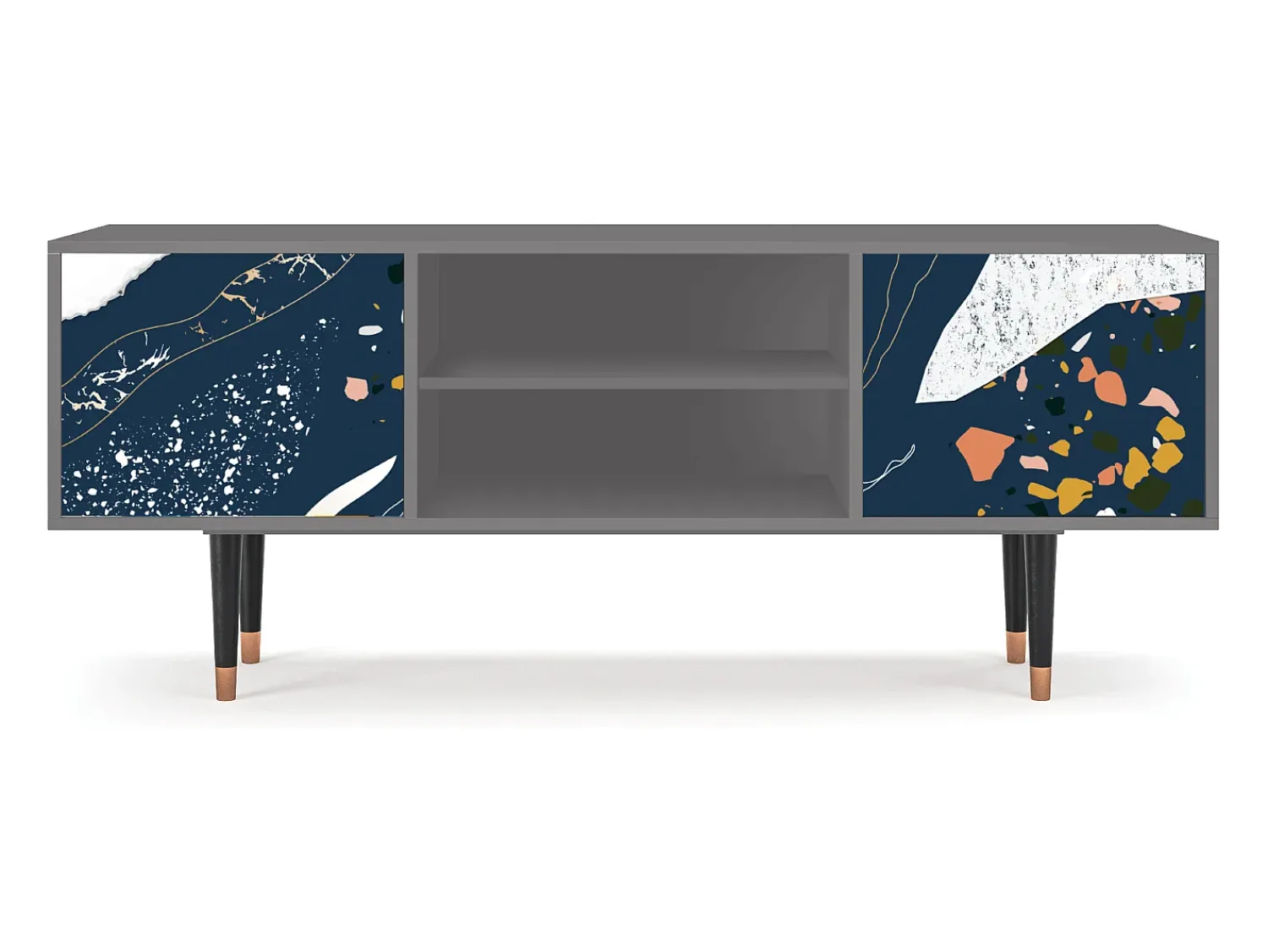 Mueble de TV - 170х69х48 cm - T2 - Nude Iceberg, Cinza Cinzento