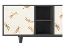 Móvel De Tv* Mueble de TV - 150х69х41 cm - T5 - Nude Dragonflies, Antracite Cinza antracite