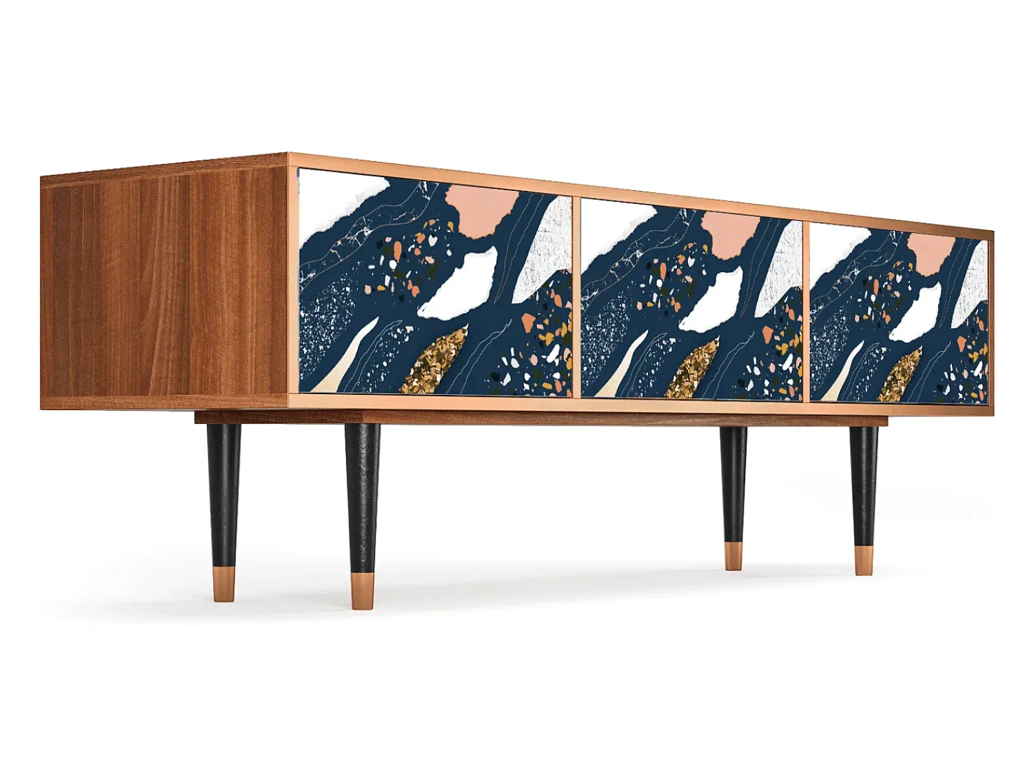 Discount Mueble de TV - 170х59х48 cm - T4 - Nude Iceberg, Nogueira Castanho