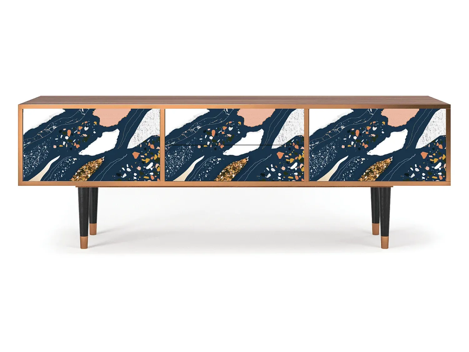 Discount Mueble de TV - 170х59х48 cm - T4 - Nude Iceberg, Nogueira Castanho