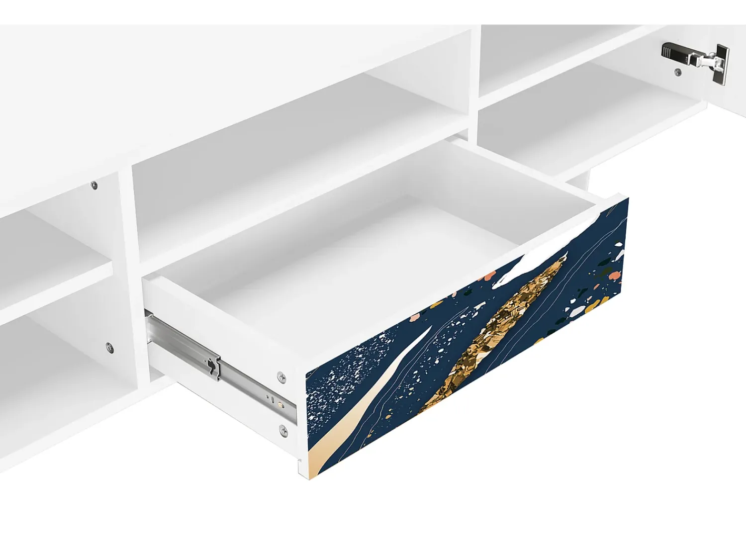 Móvel De Tv| Mueble de TV - 170х59х41 cm - T6 - Nude Iceberg, Branco Bege