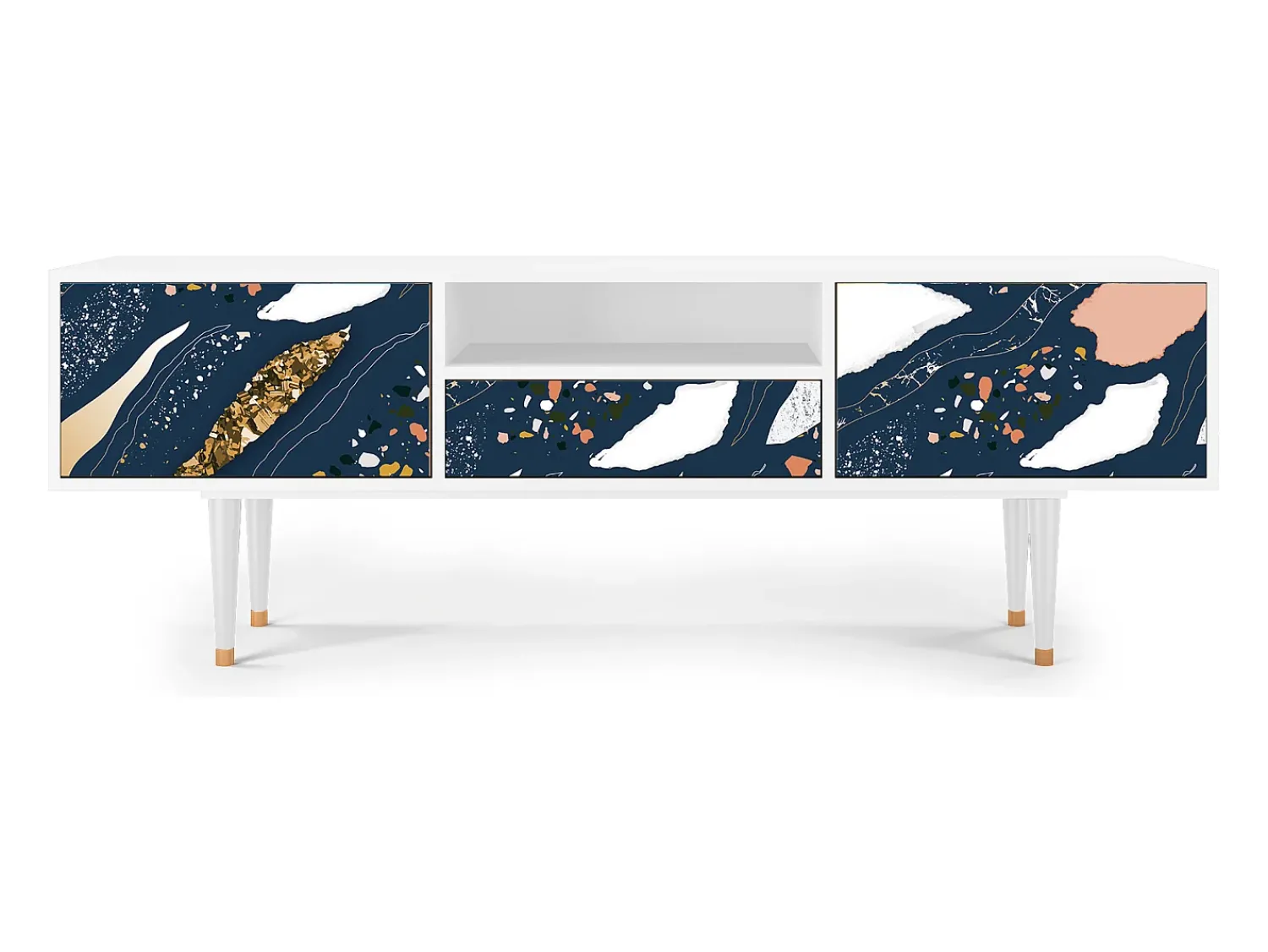 Móvel De Tv| Mueble de TV - 170х59х41 cm - T6 - Nude Iceberg, Branco Bege