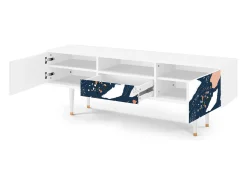 Móvel De Tv| Mueble de TV - 170х59х41 cm - T6 - Nude Iceberg, Branco Bege
