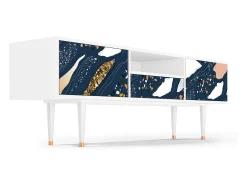 Móvel De Tv| Mueble de TV - 170х59х41 cm - T6 - Nude Iceberg, Branco Bege