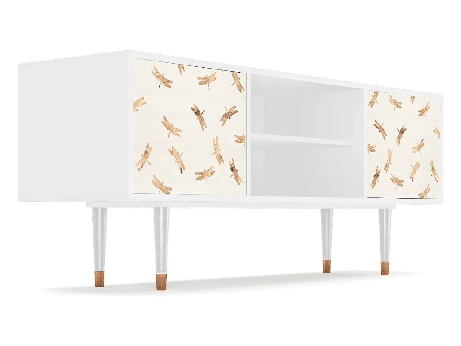 Móvel De Tv| Mueble de TV - 170х69х48 cm - T2 - Nude Dragonflies, Branco Bege