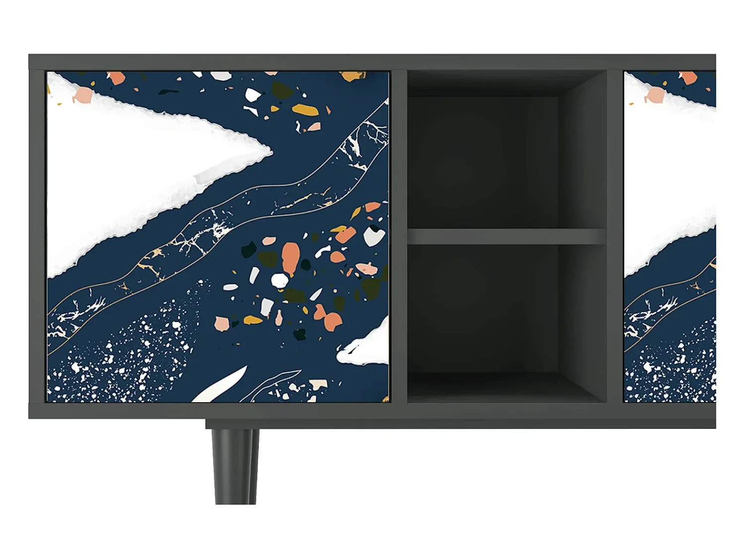 Mueble de TV - 150х69х41 cm - T5 - Nude Iceberg, Antracite^ Móvel De Tv