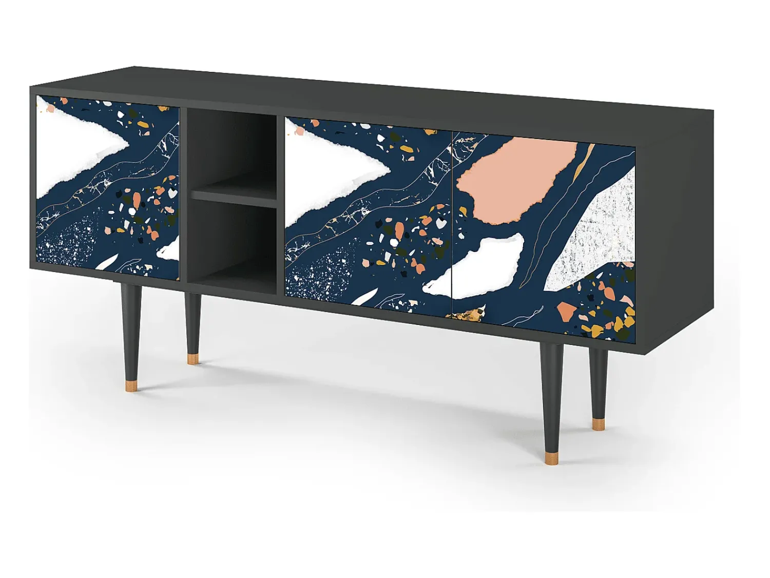 Mueble de TV - 150х69х41 cm - T5 - Nude Iceberg, Antracite^ Móvel De Tv