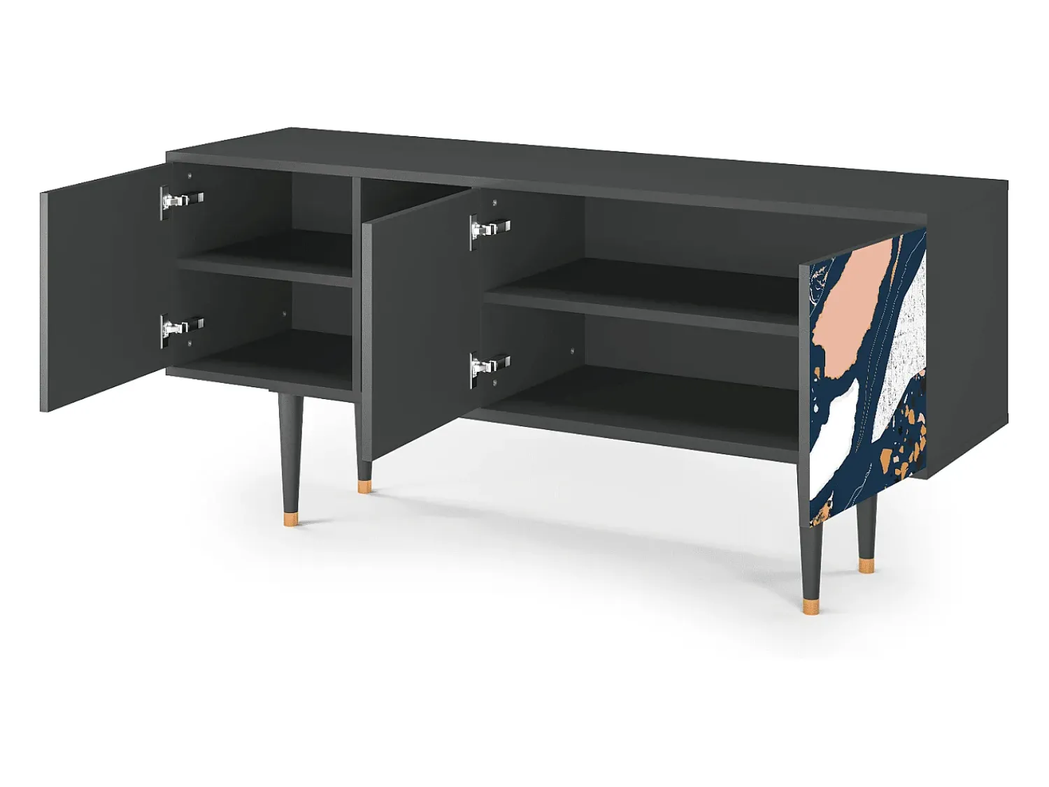 Mueble de TV - 150х69х41 cm - T5 - Nude Iceberg, Antracite^ Móvel De Tv