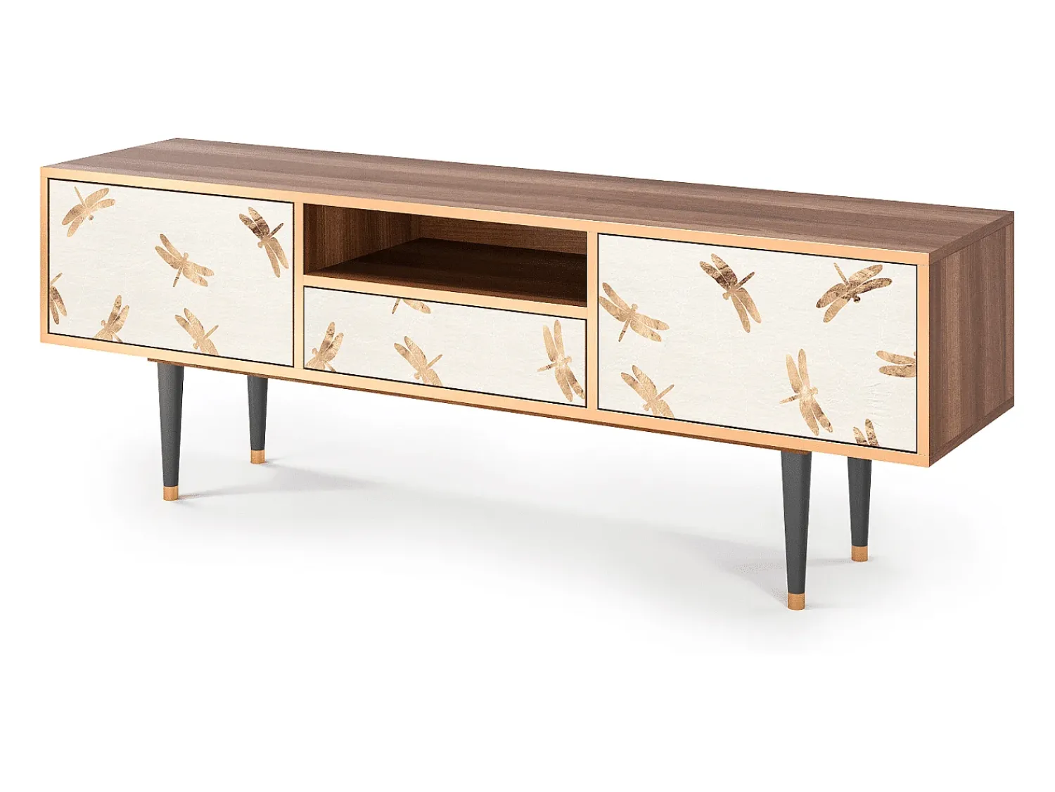 Mueble de TV - 170х59х41 cm - T6 - Nude Dragonflies, Nogueira^ Móvel De Tv