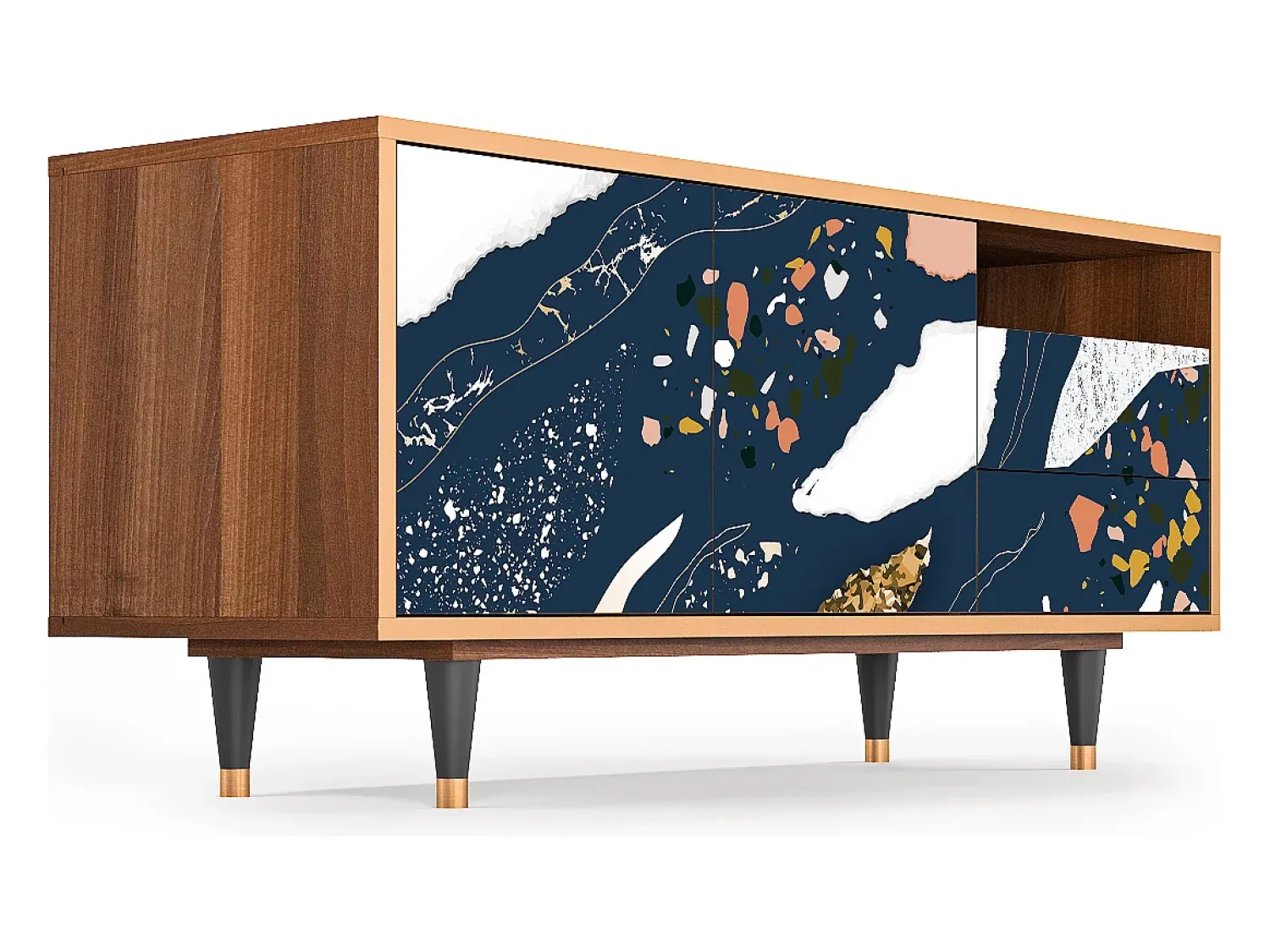 Mueble de TV - 125х56х41 cm - T7 - Nude Iceberg, Nogueira^ Móvel De Tv