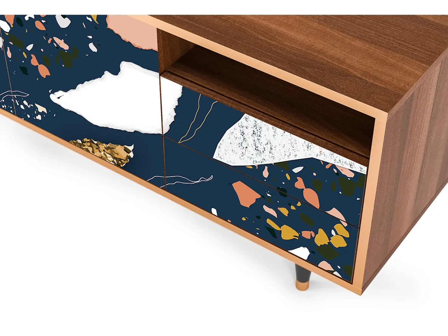 Mueble de TV - 125х56х41 cm - T7 - Nude Iceberg, Nogueira^ Móvel De Tv