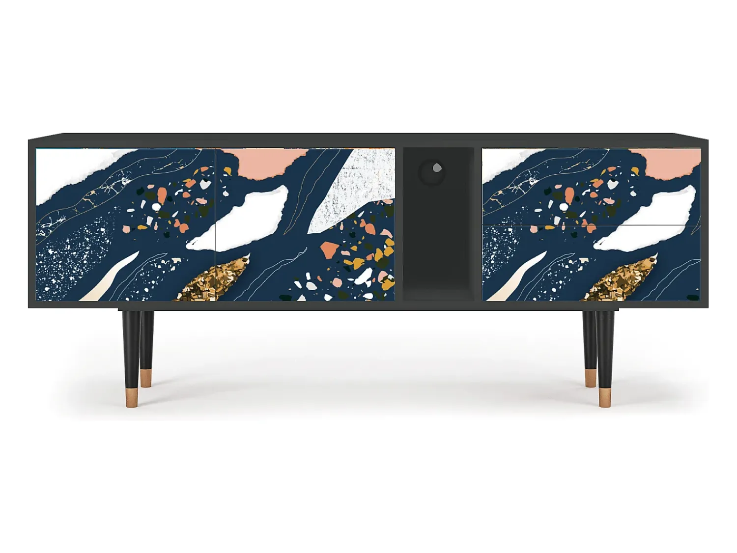 Móvel De Tv* Mueble de TV - 170х69х48 cm - T1 - Nude Iceberg, Antracite Cinza antracite