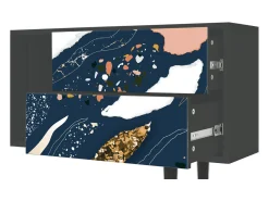 Móvel De Tv* Mueble de TV - 170х69х48 cm - T1 - Nude Iceberg, Antracite Cinza antracite