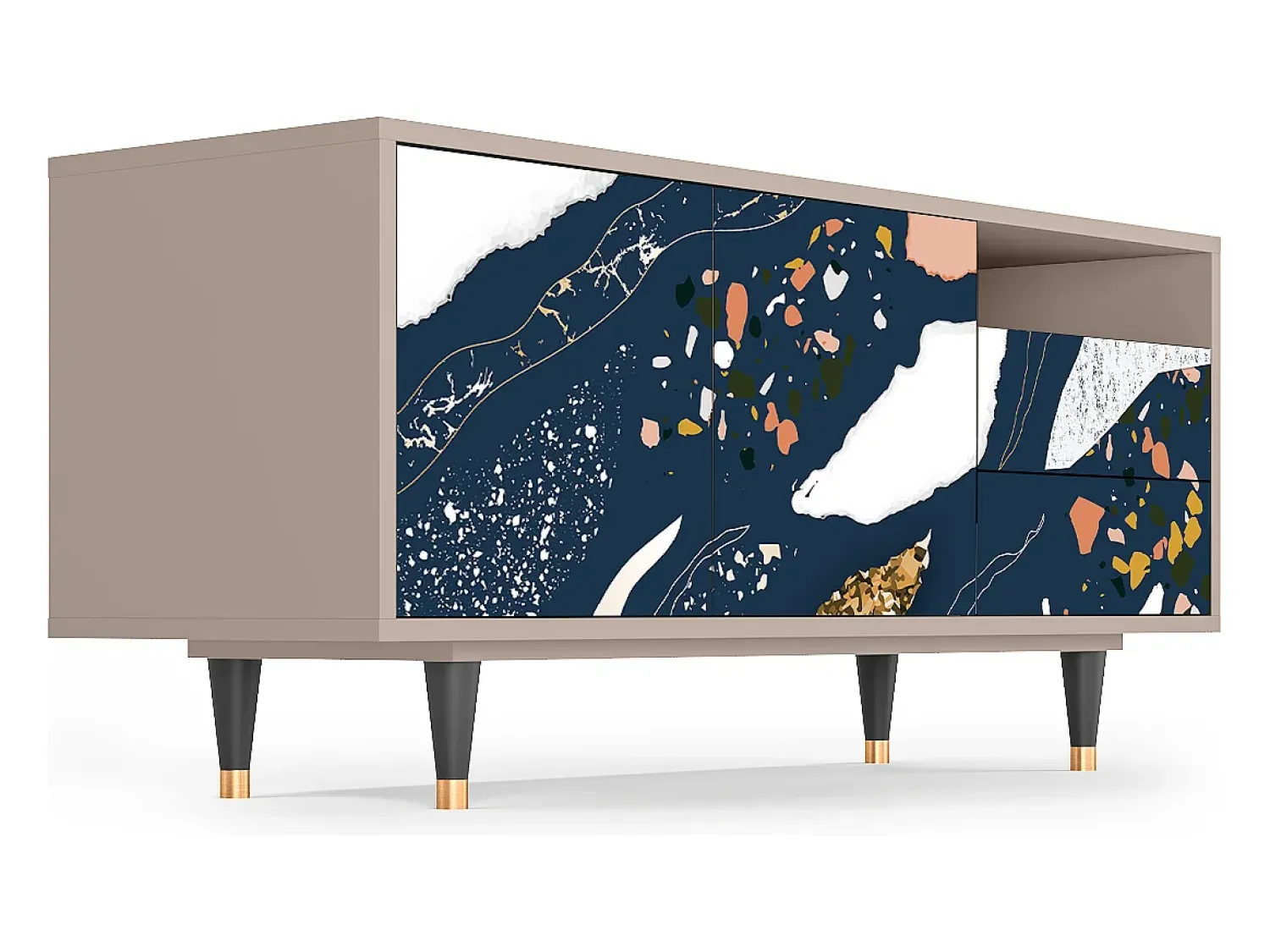 Móvel De Tv* Mueble de TV - 125х56х41 cm - T7 - Nude Iceberg, Latte Bege