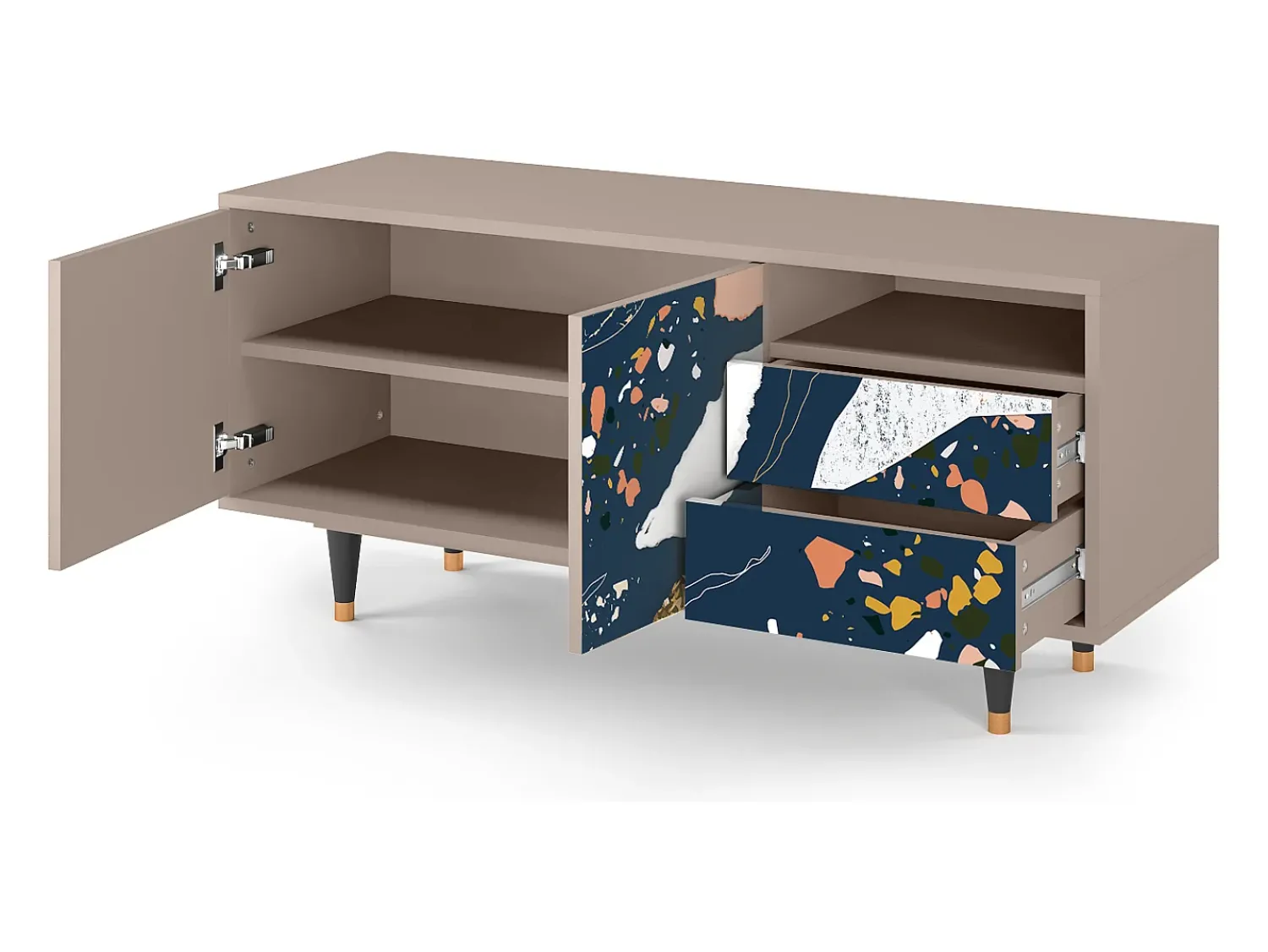 Móvel De Tv* Mueble de TV - 125х56х41 cm - T7 - Nude Iceberg, Latte Bege
