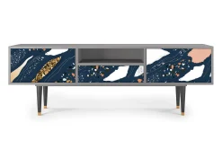 New Mueble de TV - 170х59х41 cm - T6 - Nude Iceberg, Cinza Cinzento