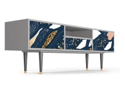 New Mueble de TV - 170х59х41 cm - T6 - Nude Iceberg, Cinza Cinzento