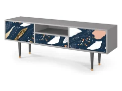 New Mueble de TV - 170х59х41 cm - T6 - Nude Iceberg, Cinza Cinzento