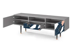 New Mueble de TV - 170х59х41 cm - T6 - Nude Iceberg, Cinza Cinzento