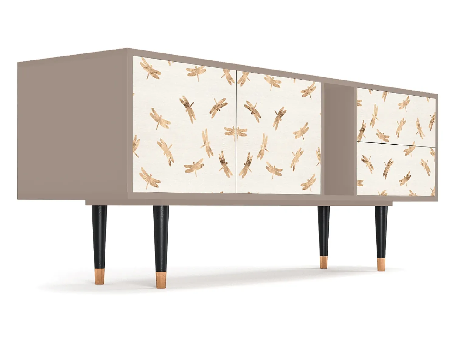 Móvel De Tv* Mueble de TV - 170х69х48 cm - T1 - Nude Dragonflies, Latte Bege