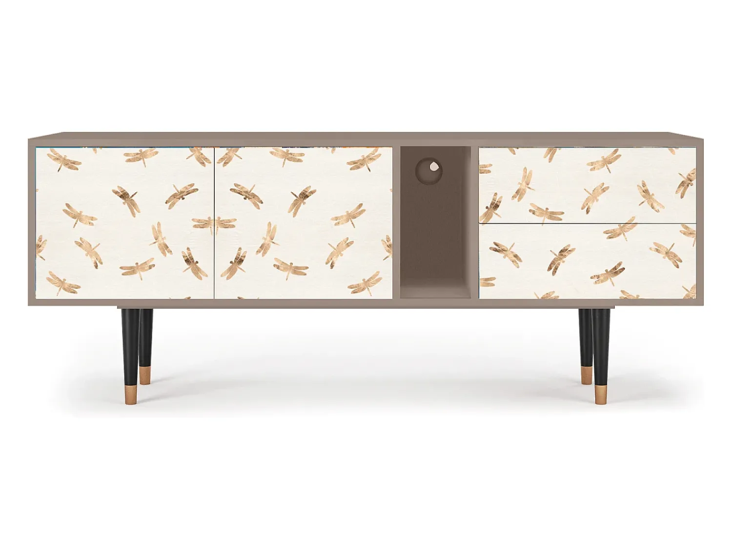 Móvel De Tv* Mueble de TV - 170х69х48 cm - T1 - Nude Dragonflies, Latte Bege