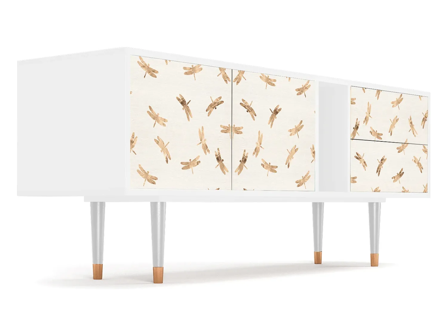 Mueble de TV - 170х69х48 cm - T1 - Nude Dragonflies, Branco^ Móvel De Tv