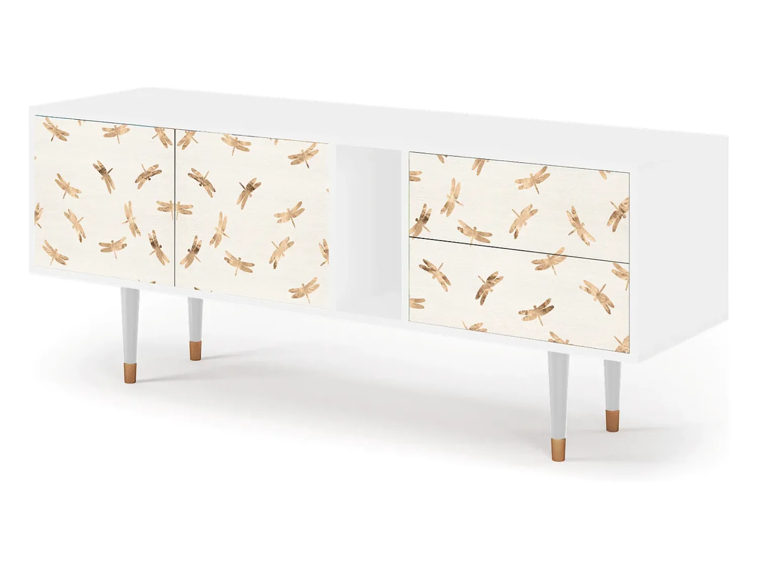 Mueble de TV - 170х69х48 cm - T1 - Nude Dragonflies, Branco^ Móvel De Tv