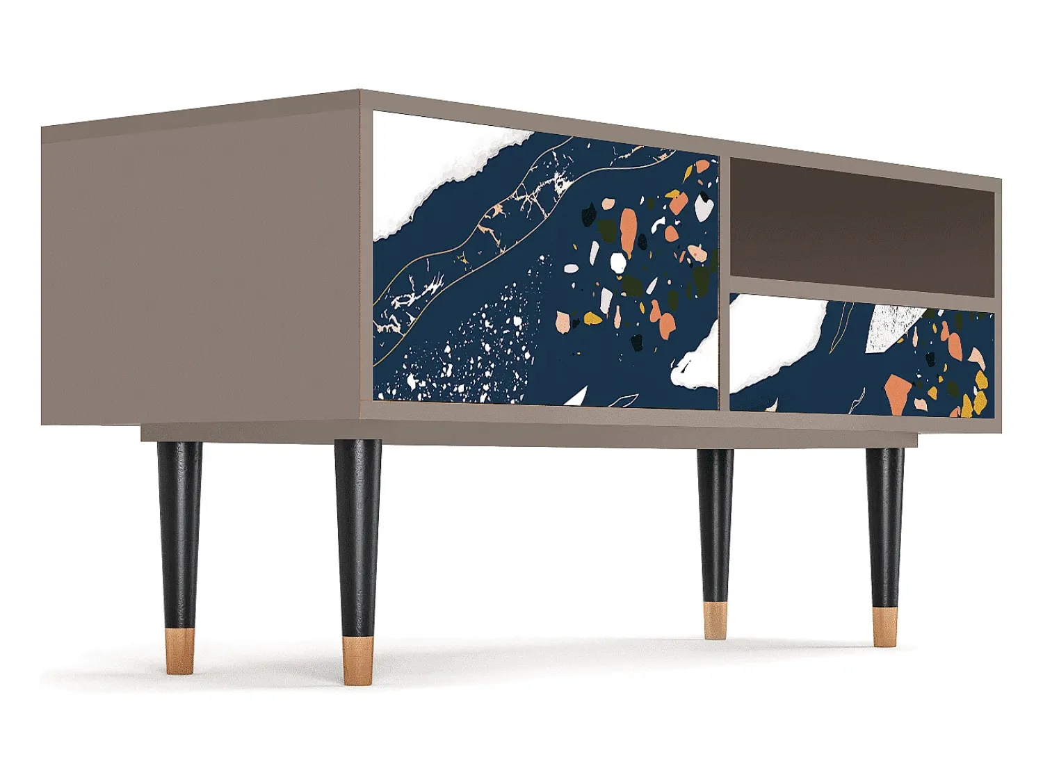 New Mueble de TV - 115х59х48 cm - T3 - Nude Iceberg, Latte Bege