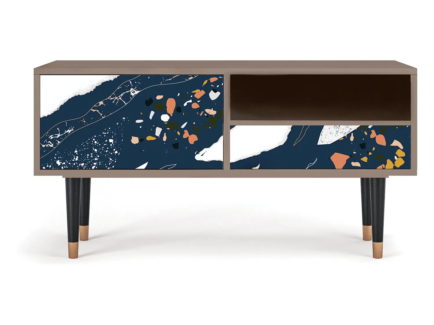 New Mueble de TV - 115х59х48 cm - T3 - Nude Iceberg, Latte Bege