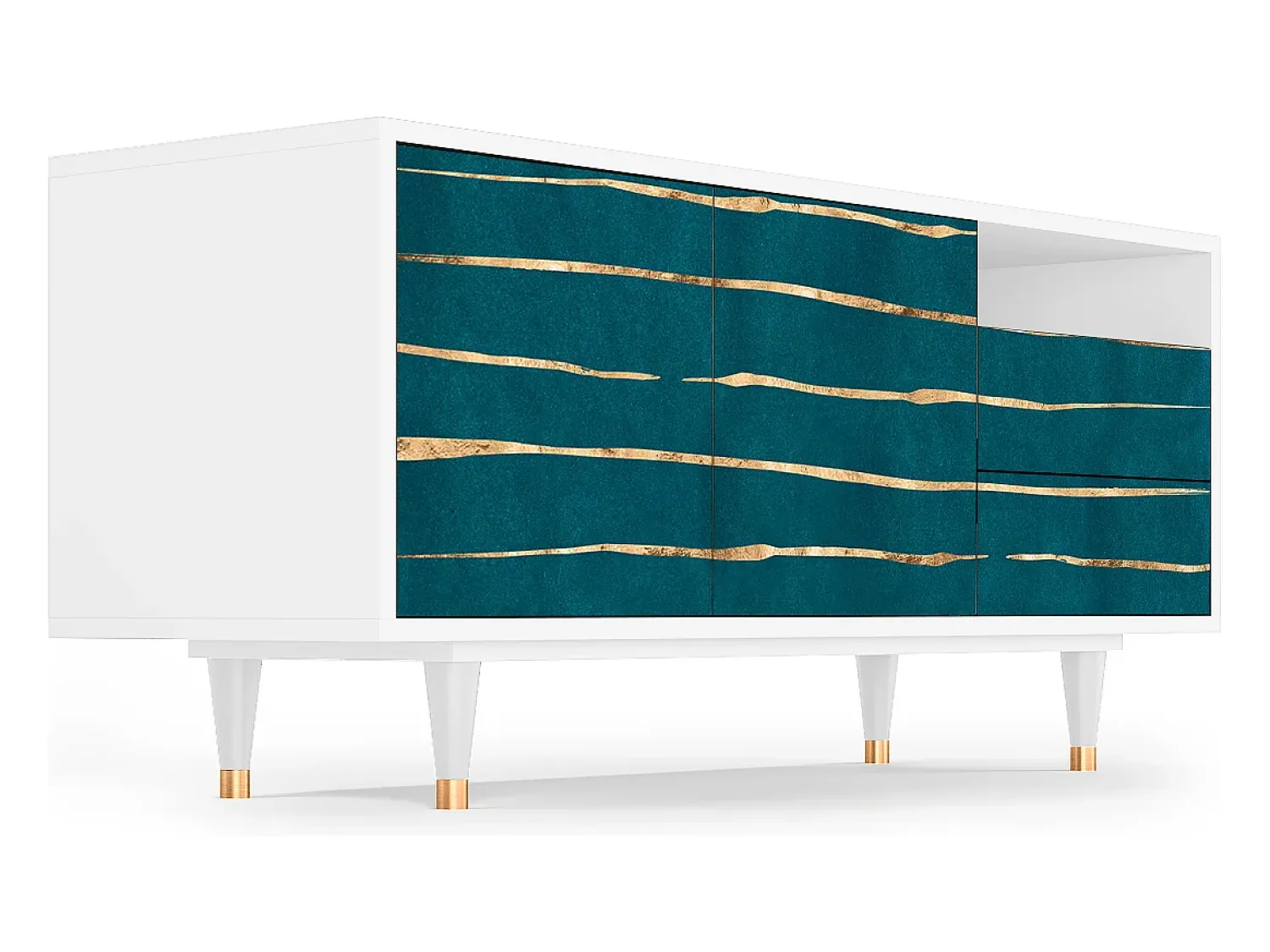 Móvel De Tv| Mueble de TV - 125х56х41 cm - T7 - Ocean Drive, Branco Bege