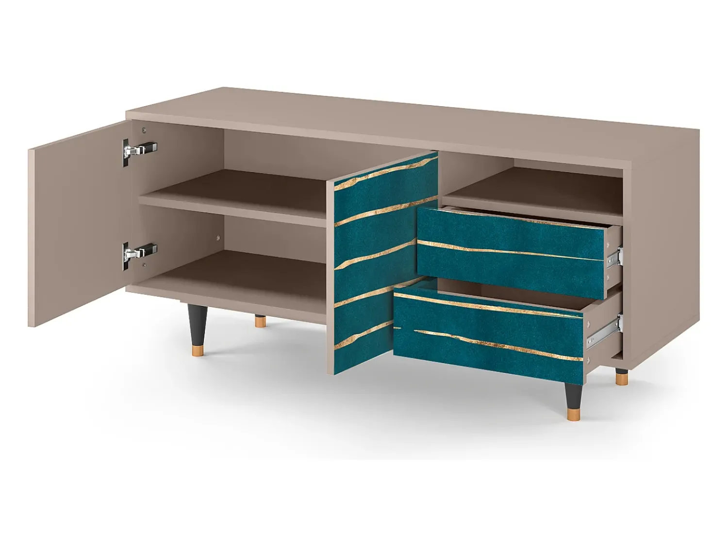 Móvel De Tv| Mueble de TV - 125х56х41 cm - T7 - Ocean Drive, Latte Bege