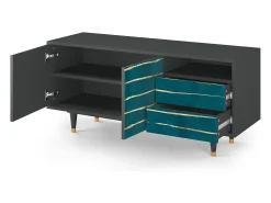 Móvel De Tv* Mueble de TV - 125х56х41 cm - T7 - Ocean Drive, Antracite Cinza antracite