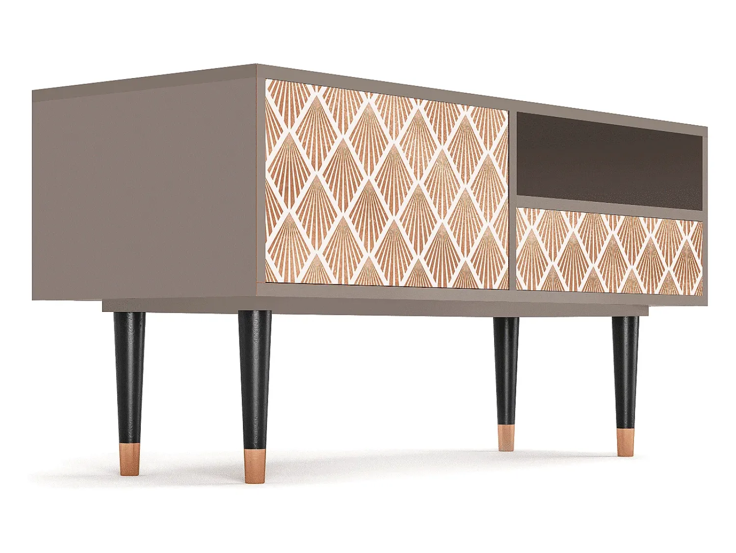 Móvel De Tv| Mueble de TV - 115х59х48 cm - T3 - Pastel Sunrise, Latte Bege