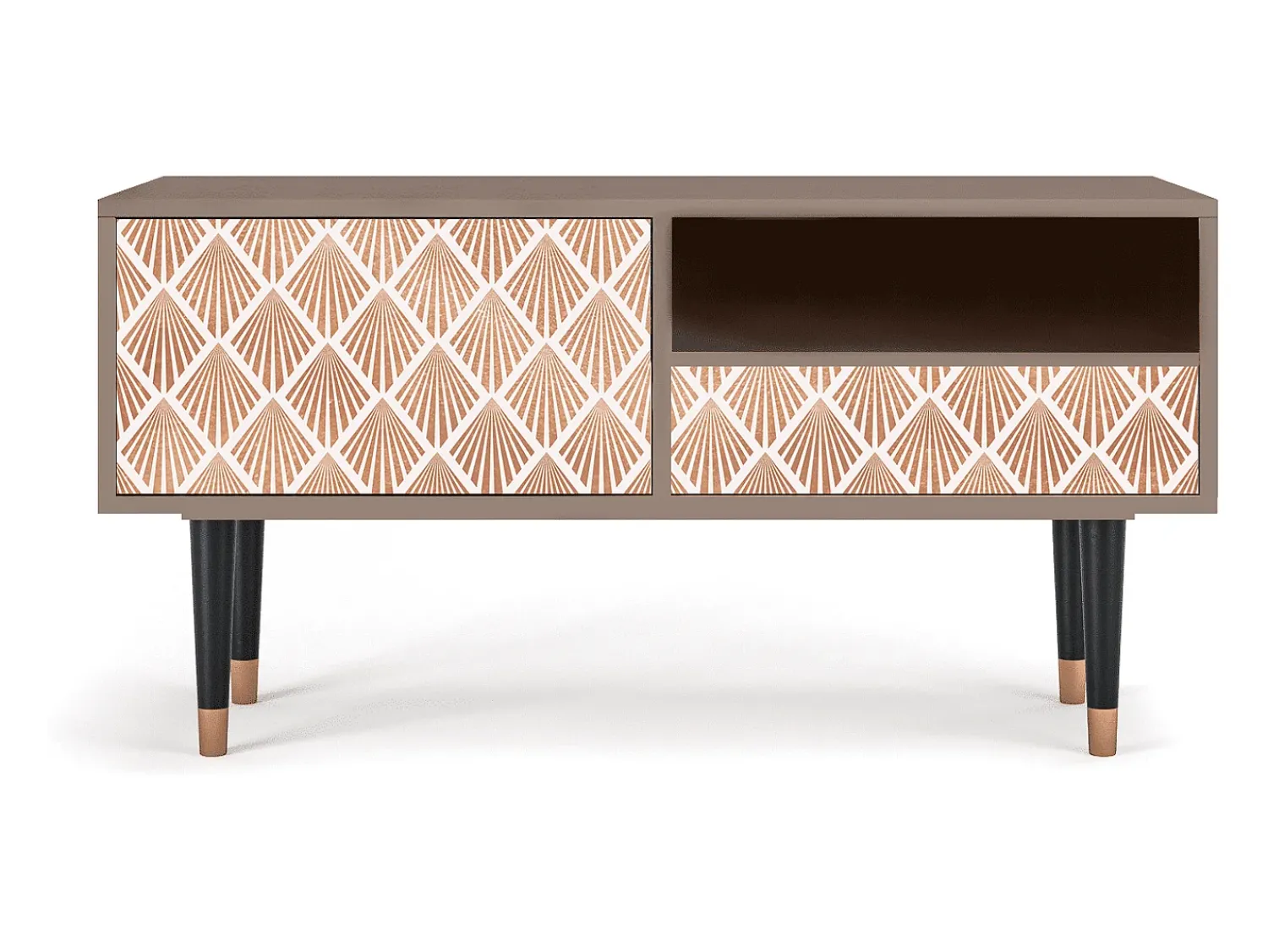 Móvel De Tv| Mueble de TV - 115х59х48 cm - T3 - Pastel Sunrise, Latte Bege