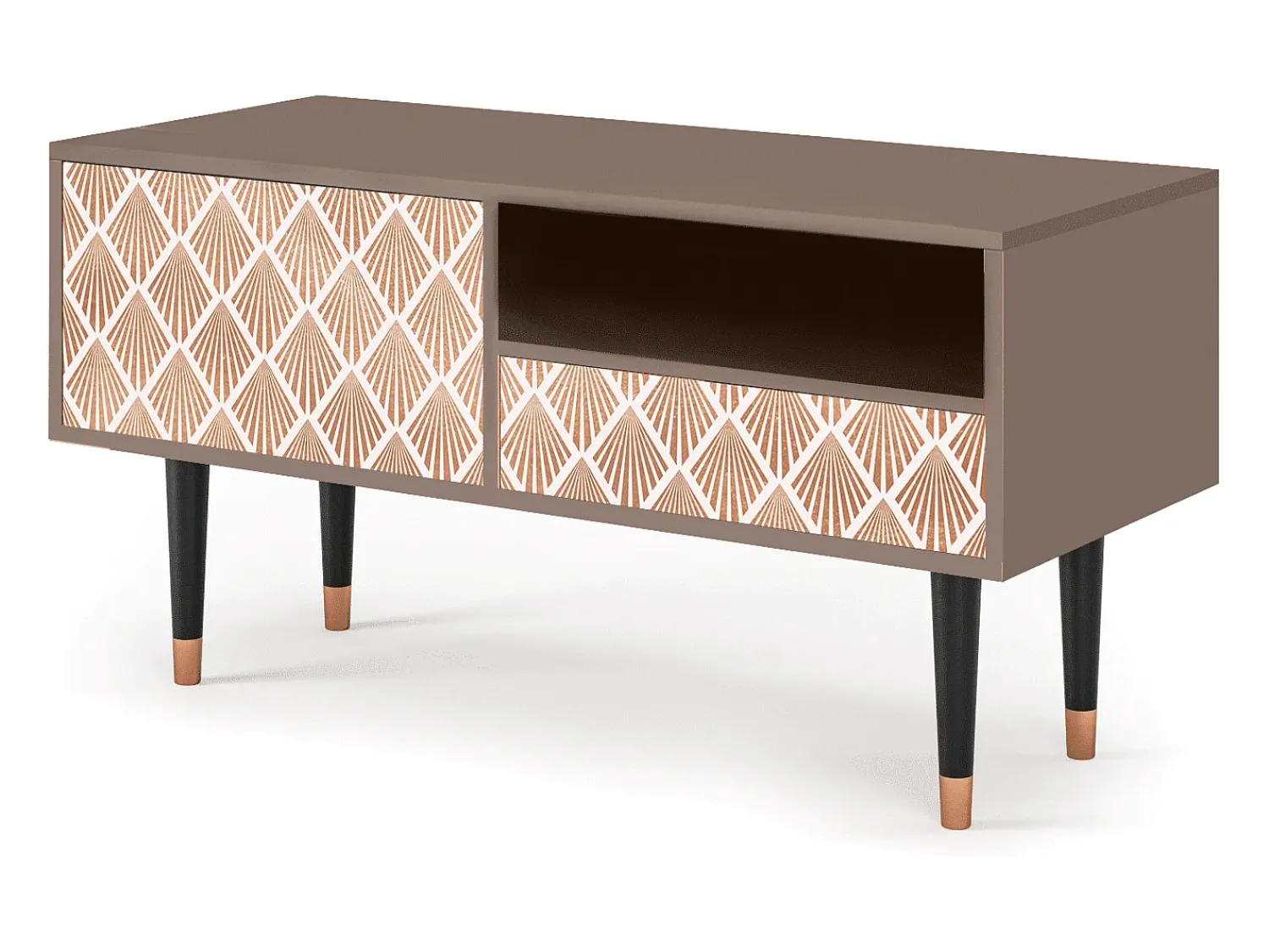 Móvel De Tv| Mueble de TV - 115х59х48 cm - T3 - Pastel Sunrise, Latte Bege