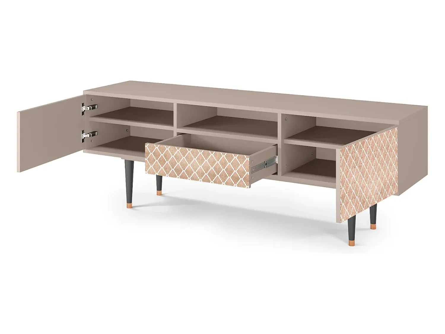 Móvel De Tv* Mueble de TV - 170х59х41 cm - T6 - Pastel Sunrise, Latte Bege