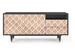 Clearance Mueble de TV - 125х56х41 cm - T7 - Pastel Sunrise, Antracite Cinza antracite