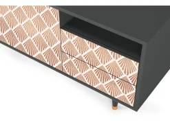 Clearance Mueble de TV - 125х56х41 cm - T7 - Pastel Sunrise, Antracite Cinza antracite