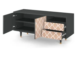 Clearance Mueble de TV - 125х56х41 cm - T7 - Pastel Sunrise, Antracite Cinza antracite