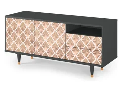 Clearance Mueble de TV - 125х56х41 cm - T7 - Pastel Sunrise, Antracite Cinza antracite