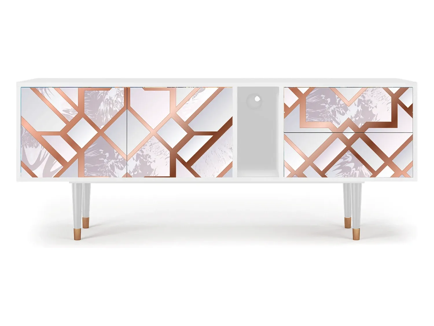 Móvel De Tv| Mueble de TV - 170х69х48 cm - T1 - Pastel Fairytale, Branco Bege