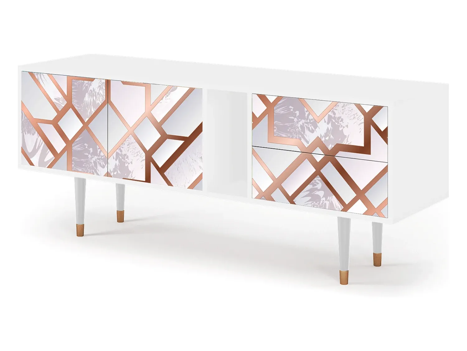 Móvel De Tv| Mueble de TV - 170х69х48 cm - T1 - Pastel Fairytale, Branco Bege