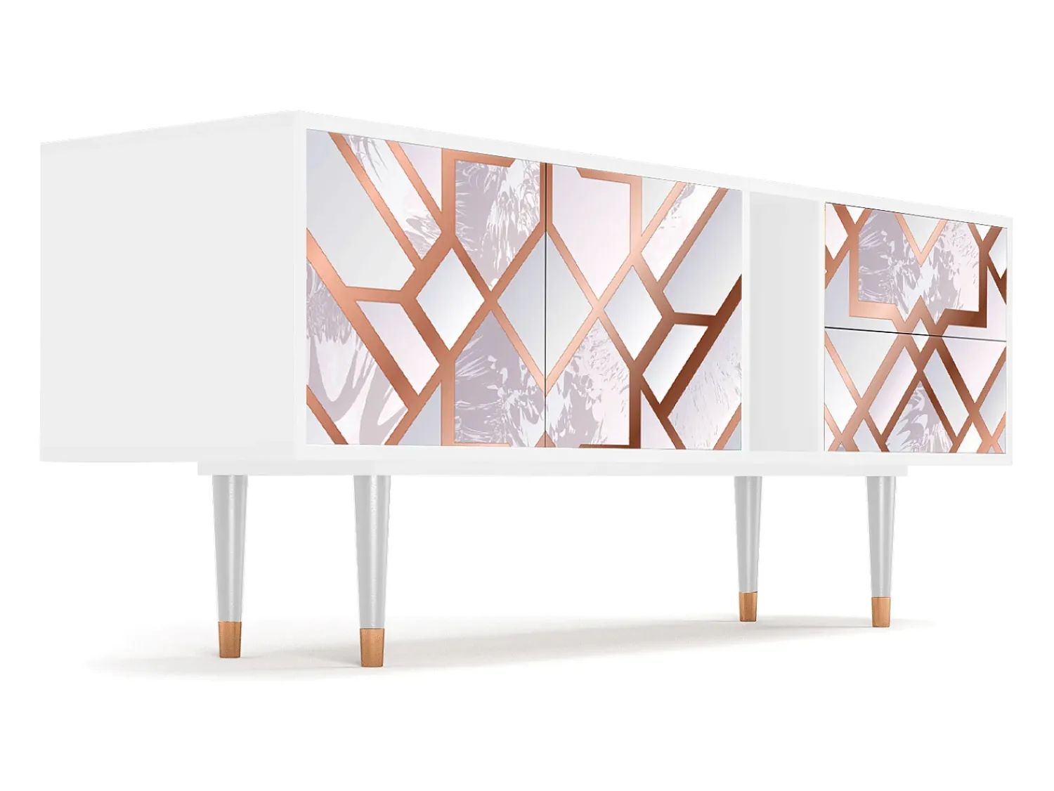 Móvel De Tv| Mueble de TV - 170х69х48 cm - T1 - Pastel Fairytale, Branco Bege